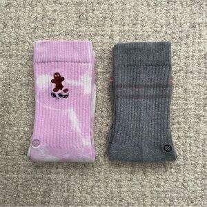 Stance Classic Crew Sock Bundle Small Pink Tie Dye Gingerbread Man & Grey Stripe